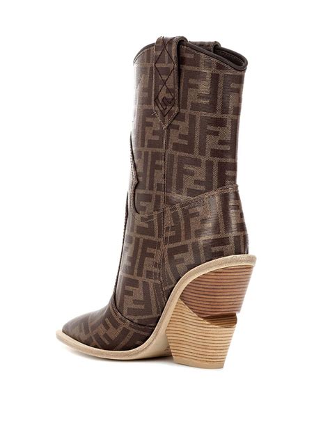 fendi printed cowboy boots|Fendi heeled cowboy boots.